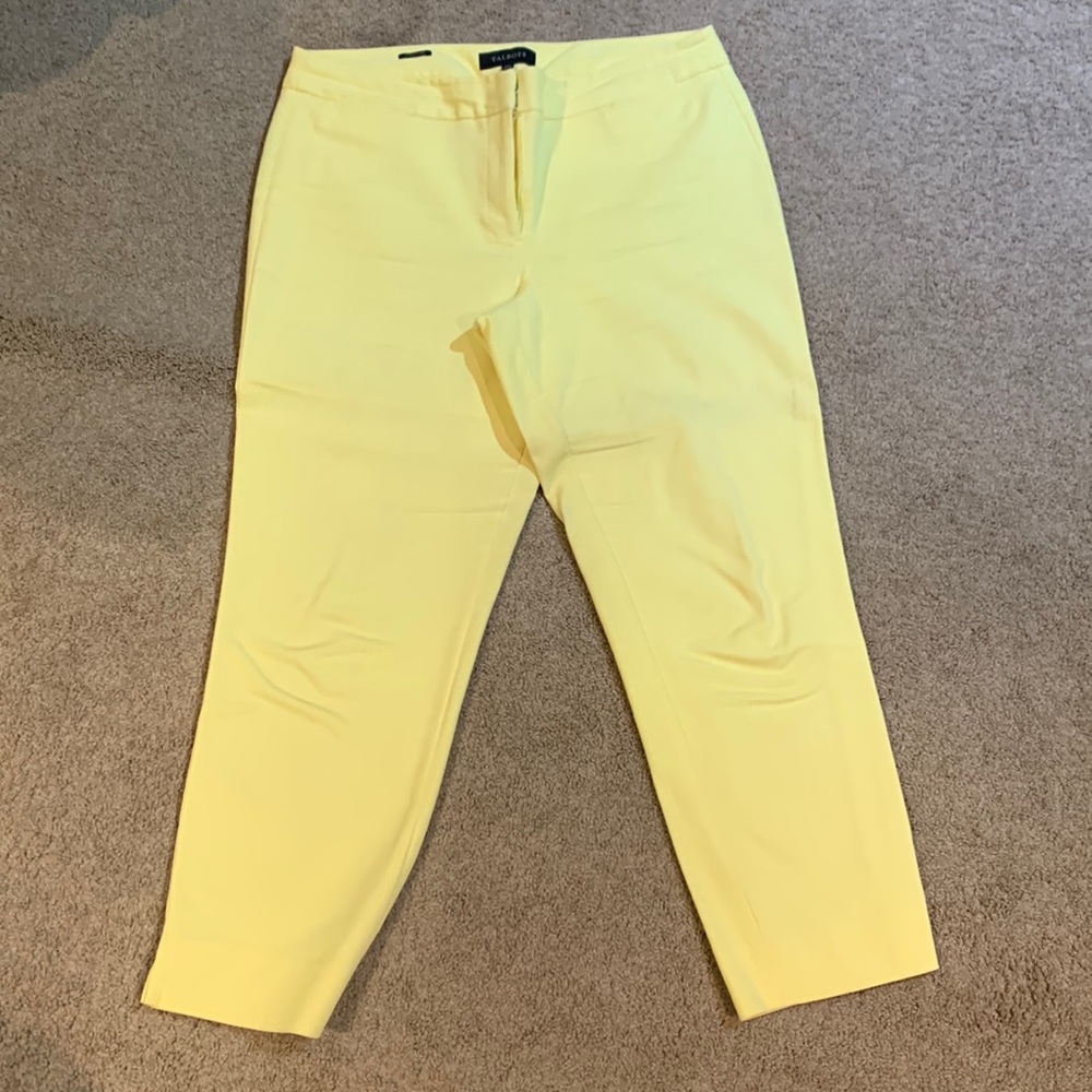 Butter yellow cotton ankle length pants